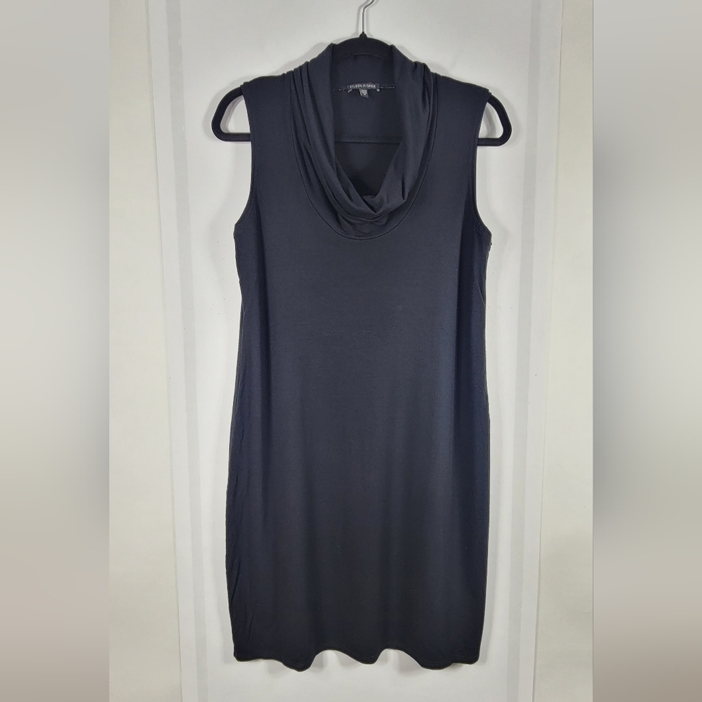 Eileen Fisher Black Cowl Neck Dress-Tunic #772  Size M
